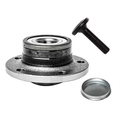 Imagem de Conjunto de cubo e rolamento da roda traseira compatível com Audi Q3 TT Volkswagen Beetle Eos Golf City GTI Jetta Passat CC Tiguan (modelos FWD, rolamento ID 32 mm) AUQDD 512319 [cubo de 5 lug]