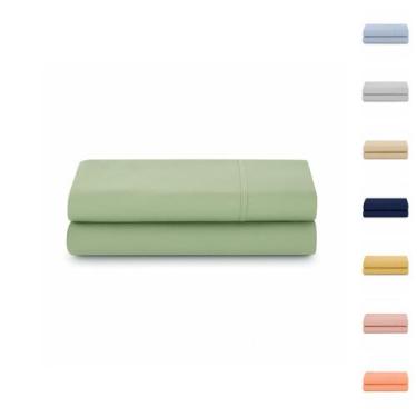 Imagem de Lençol Queen 100% Algodão S/ Elástico Avulso Liso com Viés Malha Pente