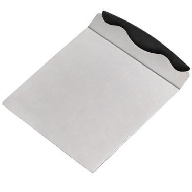 Imagem de Levantador seguro para bolos - 25,4 cm x 20,3 cm Pá de transferência de pizza de aço inoxidável bandeja quadrada para bolo ferramenta de mudança espátula de biscoito HKI7102c