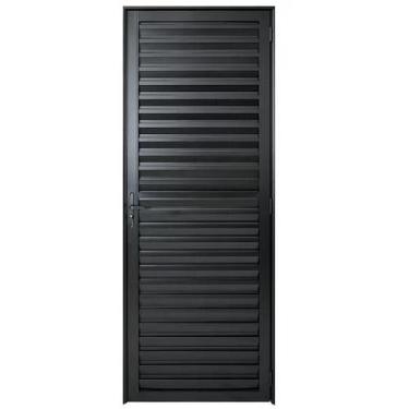 Imagem de Porta palheta Alumínio Preto Linha 25 - Jr esquadrias preço justo , Es