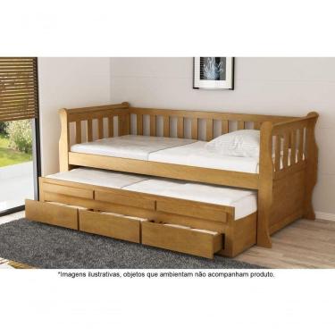 Imagem de Bicama Solteiro Com 3 Gavetas Em Madeira Maciça Crystal Imbuia