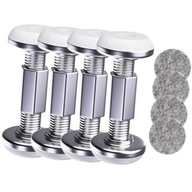 Imagem de Ｂｅｓｇａ 4 Peças de Acessórios para Estrutura de Cama Rosqueada com Altura Ajustável E Trava de Cabeceira Antiferramenta para Camas de Quarto, Ajuste de 75 Mm a 93