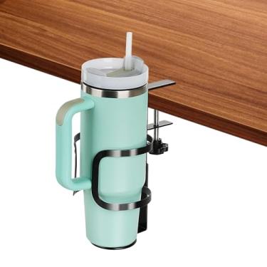 Imagem de Suporte de copo de mesa para Stanley, suporte de copo anti-derramamento para mesa, suporte de copo ajustável para canecas de café Stanley, garrafas YETI, Hydroflask, Owala - Preto