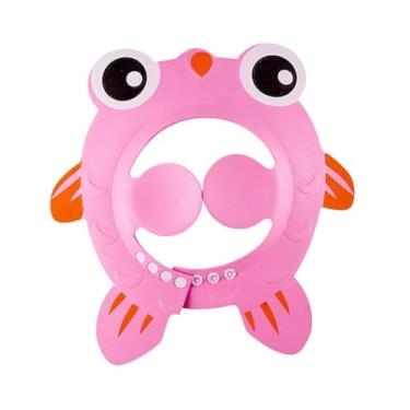 Imagem de YIJU Touca de banho para crianças, chapéu para lavar o cabelo, chapéu de EVA macio e reutilizável para xampu, touca de banho fofa para crianças, meninos e, Rosa