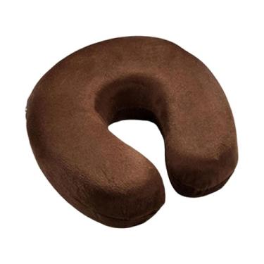 Imagem de Generic Travesseiro de viagem para pescoço, apoio de cabeça ergonômico, portátil, confortável, espuma de memória, suporte para cabeça e pescoço, para, Café Escuro