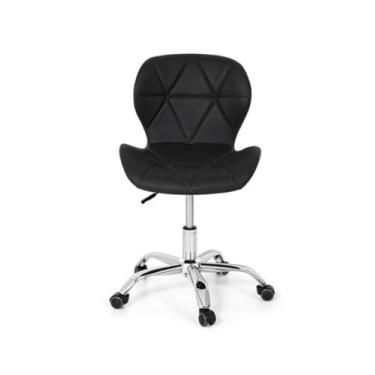 Imagem de Cadeira de Escritório Giratória Slim, Ajustável em Altura, Estofada, Preta