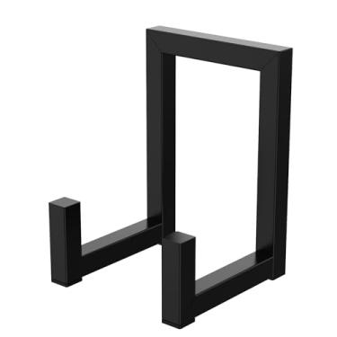 Imagem de XYDHQS Suporte de armazenamento de discos de vinil, suporte de disco LP de metal de mesa, rack de exibição de álbum preto moderno compacto