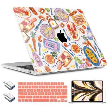 Imagem de TWOLSKOO Compatível com capa M4/M3/M2 MacBook Air 13,5 polegadas 2025 2024 versão 2022 modelo A3240 A3113 A2681, capa rígida de plástico, capa de teclado, adaptador tipo C, protetor de tela, festa de