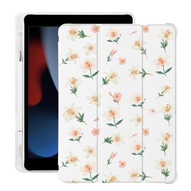 Imagem de BlHMCASE Linda capa floral floral para iPad Air de 11 polegadas 7ª/6ª geração (M3/M2) 2025/2024 com suporte para lápis, hibernar/despertar automático, capa traseira de poliuretano termoplástico macio