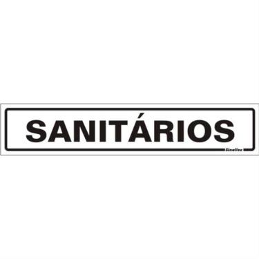 Imagem de Placa de Poliestireno Auto-Adesiva 5x25cm Sanitários - 200 BJ - SINALIZE
