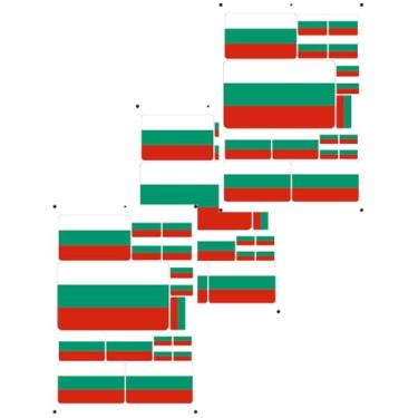 Imagem de NEGNME Adesivo de bandeira nacional da Bulgária, 3 peças em vários tamanhos, adequado para superfícies lisas como capacetes, computadores, geladeiras, para-choques de carro (branco Bulgária)
