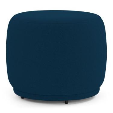 Imagem de Puff Decorativo Orgânico Living Molly Redondo Bouclê Azul Marinho - Ab