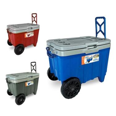 Imagem de Cooler Caixa Térmica com Rodas Diversos Tamanhos Camping Praia Piscina Lillos Pet (Vermelho, 54 Litros CROSS)