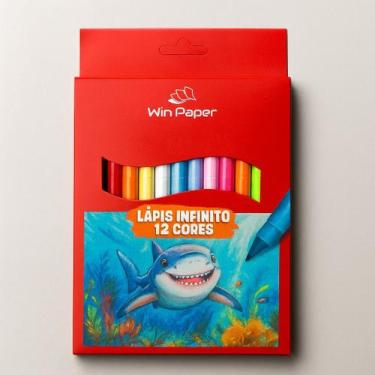 Imagem de Lápis De Cor Infinito Com Borracha 12 Cores Win Paper