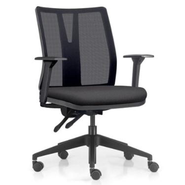 Imagem de Cadeira de Escritório Giratória Diretor Flow F02 Base Preta Linho Grafite - Lyam Decor