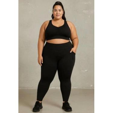 Imagem de Conjunto Plus Size Academia Top E Calça Sem Transparência - WM, G1, Pr