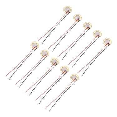 Imagem de uxcell 10 discos piezoelétricos 15 mm acústico captador transdutor microfones trigger buzzer bateria guitarra com revestimento de alumínio
