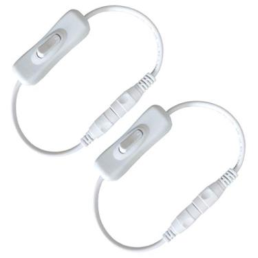 Imagem de TronicsPros 2 peças de fita de LED cabo de interruptor liga/desliga em linha, interruptor de tomada CC 5,5 mm x 2,1 mm, conector de barril CC macho, interruptor de fita LED, interruptor basculante em