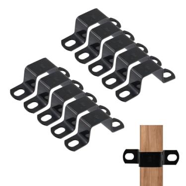 Imagem de Wealrit 10 braçadeiras de tubo quadrado braçadeira de tubo clipe de tubo 2 furos de aço inoxidável suporte de tensão de conduíte conector fivela com parafusos resistentes para fixação de tubos de