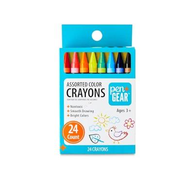 Imagem de Giz de cera premium para crianças – Pacote com 4 caixas sortidas duráveis com 24 unidades | Não tóxico, seguro para crianças a partir de 3 anos | Volta às aulas, jardim de infância, artes e colorir