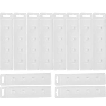 Imagem de CHENJIN 12 peças de porta-cartões de plástico transparente verticais de meio furto design superior com slots de cordão anexável para evitar perda de crachá