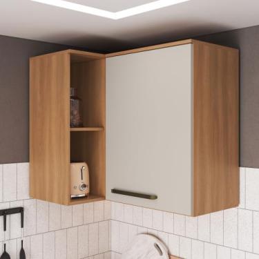 Imagem de Armário Aéreo de Canto com Prateleira Interna Isabelle - Delmarco Móve