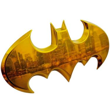 Imagem de Emblemas para fãs do Batman com emblema de carro 3D – logo do Batwing 1989 (cromo amarelo)