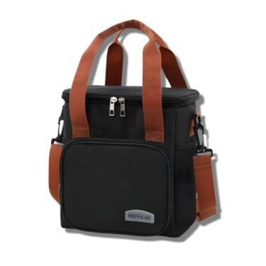 Imagem de Bolsa Térmica Marmita, com Alça Ajustável, Isolamento, Design Moderno, para Trabalho, Academia e Viagem (Preto)