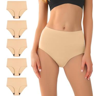 Imagem de Battewa Roupa íntima de cintura alta à prova de vazamento para mulheres lavável incontinência urina calcinha absorvente (60 ml, 5 pacotes, aprovado pela FSA)