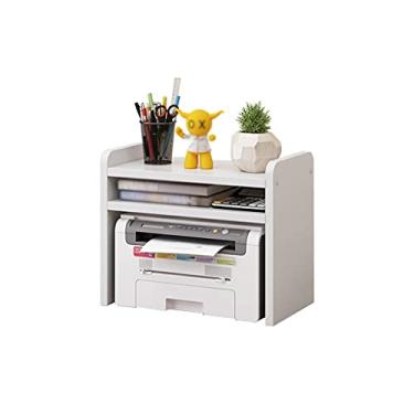 Imagem de Suporte de impressão Suporte de impressora rack de armazenamento de mesa rack de arquivos pequena estante adequada para escritório doméstico altura 13,77 polegadas (placa E1) mesa de impressora (cor