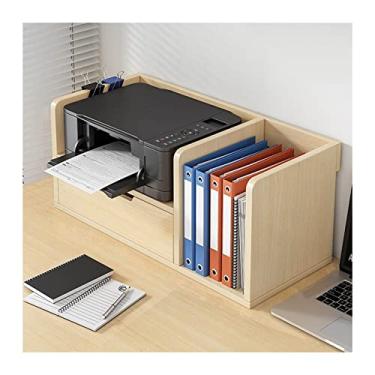 Imagem de SUNESA Suporte de impressão, suporte de impressora, prateleira, armazenamento de madeira, organizador de papel para casa/escritório, impressora elevadora, mesa de armazenamento, pequena estante com