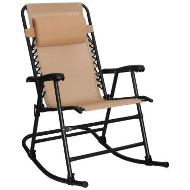 Imagem de Cadeira Reclinável Ajustável Gravidade Zero com Apoio de Cabeça e Porta Copos, JC041, Bege