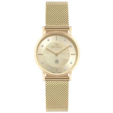Imagem de Relógio Technos Feminino Ref: 2025Ltx/1X Slim Safira Dourado