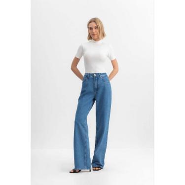Imagem de Calça wide leg feminina jeans Essendi - 34