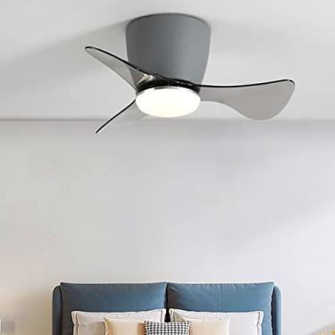 Imagem de Luzes de ventilação, todos os Ceilifan com controle remoto silencioso interior ventilador de quarto luzes de teto com temporizador sala de jantar ventilador com ceililight/cinza