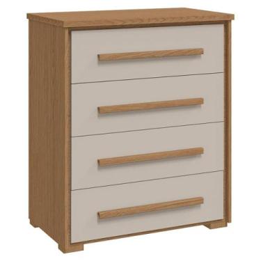 Imagem de Cômoda 4 Gavetas Angra Rimo Carvalho/Off White