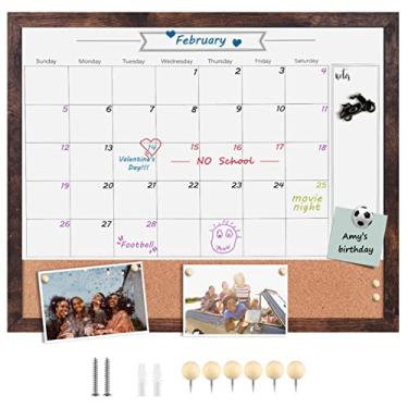 Imagem de TORASO Calendário de quadro branco e quadro de avisos, quadro branco com combinação de 45,72 x 55,88 cm (ZHYL-WB-4555)