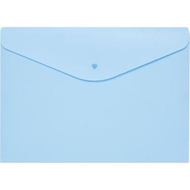 Imagem de Kit de Pastas Envelope, Polibras, A4, Azul Pastel, Pacote com 5