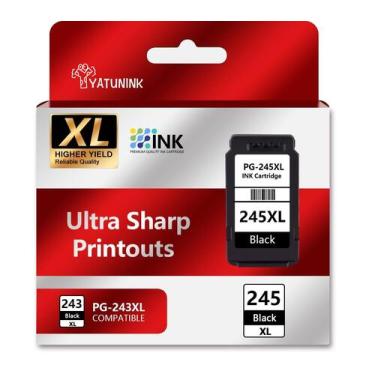 Imagem de Cartucho de tinta YATUNINK 245XL preto compatível com Canon 245XL