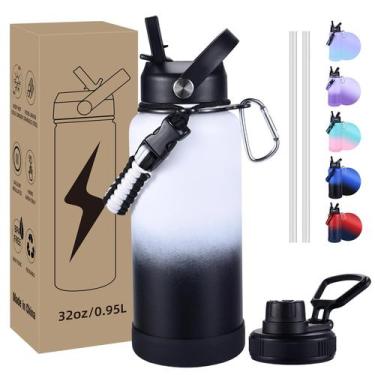 Imagem de Garrafa de água CoolSub Isolada 946ml em aço inoxidável branca