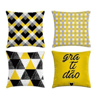 Imagem de Kit com 4 capas de almofadas gratidão 40x40 - kombigode