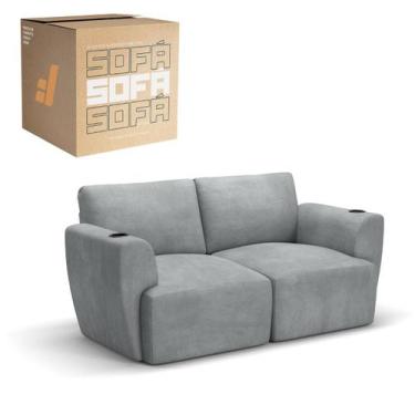 Imagem de Sofá 2 Lugares Sala De Estar em Tecido Bouclé Modular Damie Na Caixa, 