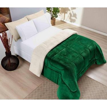 Imagem de Coberdrom Solteiro 1 Peca Everest Sherpa Com Manta Soft Verde - DUCASA