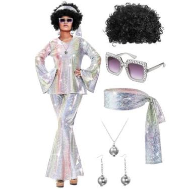 Imagem de Conjunto de roupa de discoteca feminina Jexine Halloween 70s GG