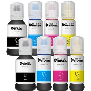 Imagem de Kit 8 Tintas Para Epson L4160 L4150 T504 L6171 L6161 L6191 - Bulk Ink 