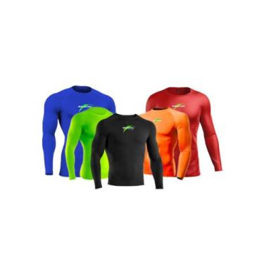Imagem de Kit 5 Camisetas Segunda Pele Masculina  Manga Longa Térmica Compressão