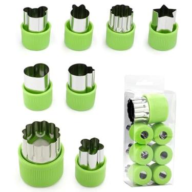 Imagem de Conjunto de formas de cortador de vegetais - cortadores de biscoito de aço inoxidável, moldes de carimbos de frutas, cortadores de chocolate, moldes de decoração de bolos - para assar, fazer saladas