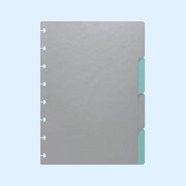 Imagem de Divisórias Iscool Para Caderno De Disco P Solid Metallic Prata e Verde Oceano