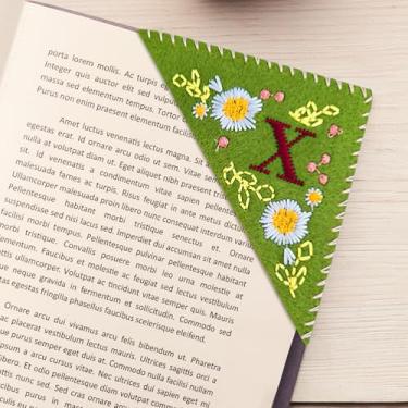 Imagem de Marcador de página floral de canto bordado personalizado para esposa, mãe, leitora, estudante, clube, acessório, 1 peça (verde verão X)