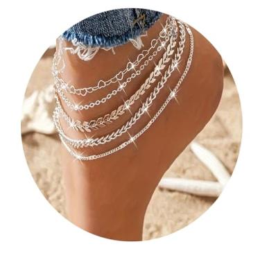 Imagem de Tornozeleira feminina verão praia corrente de pé joias modernas presente tornozeleira pulseiras, One Size, Liga de aço, Sem Pedra Preciosa